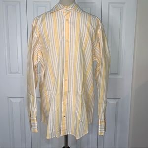 Banana Republic Casual Striped cotton/linen button up men’s shirt SzLarge